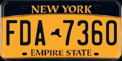 NY license plate FDA7360
