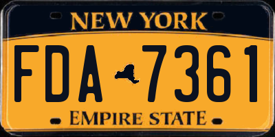 NY license plate FDA7361