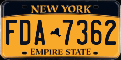 NY license plate FDA7362
