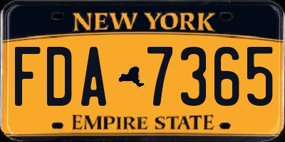 NY license plate FDA7365