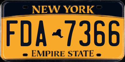 NY license plate FDA7366