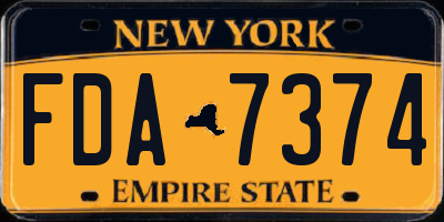 NY license plate FDA7374