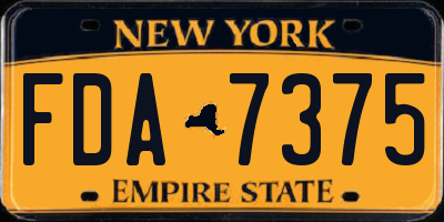 NY license plate FDA7375