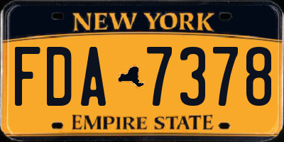 NY license plate FDA7378