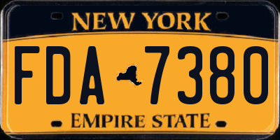 NY license plate FDA7380