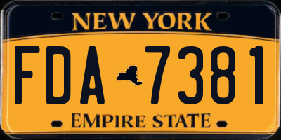 NY license plate FDA7381