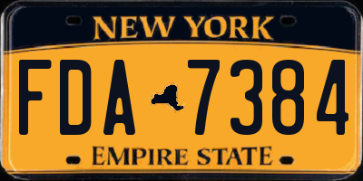 NY license plate FDA7384