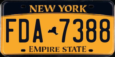 NY license plate FDA7388