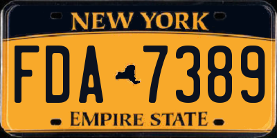 NY license plate FDA7389
