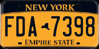 NY license plate FDA7398