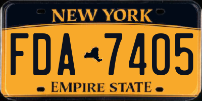 NY license plate FDA7405