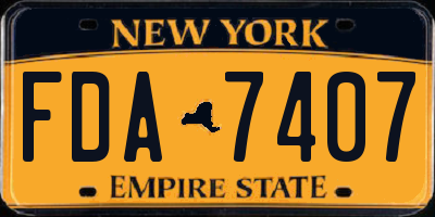 NY license plate FDA7407