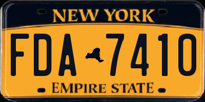 NY license plate FDA7410