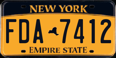 NY license plate FDA7412