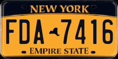 NY license plate FDA7416