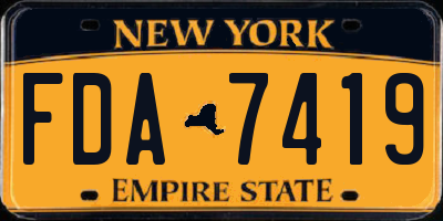 NY license plate FDA7419