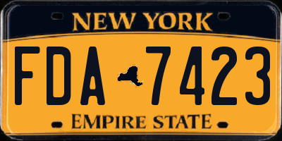 NY license plate FDA7423