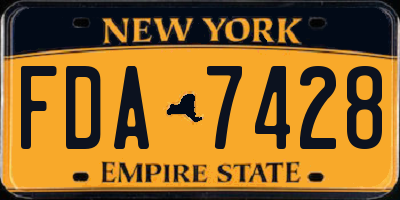NY license plate FDA7428