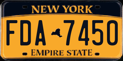 NY license plate FDA7450