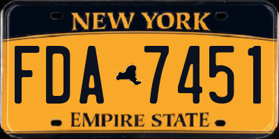 NY license plate FDA7451