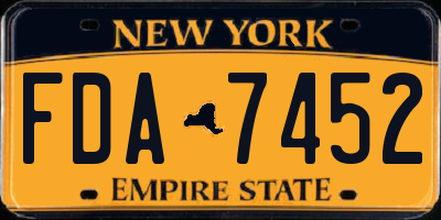 NY license plate FDA7452
