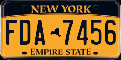 NY license plate FDA7456