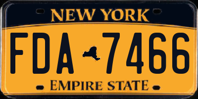 NY license plate FDA7466