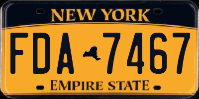 NY license plate FDA7467