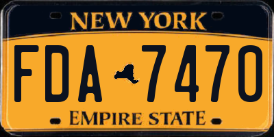 NY license plate FDA7470