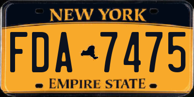 NY license plate FDA7475