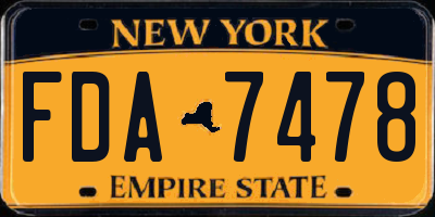 NY license plate FDA7478