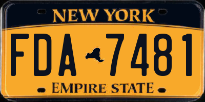 NY license plate FDA7481
