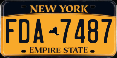NY license plate FDA7487