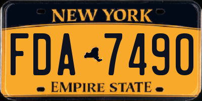 NY license plate FDA7490