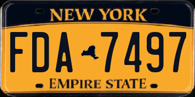 NY license plate FDA7497