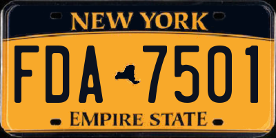 NY license plate FDA7501