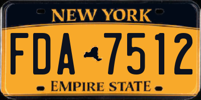 NY license plate FDA7512