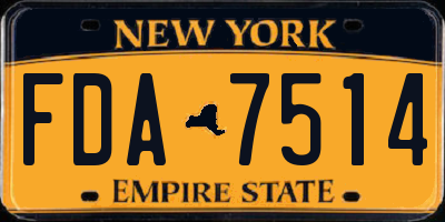 NY license plate FDA7514
