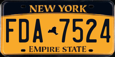 NY license plate FDA7524