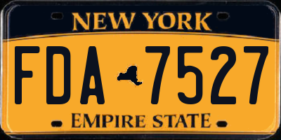 NY license plate FDA7527