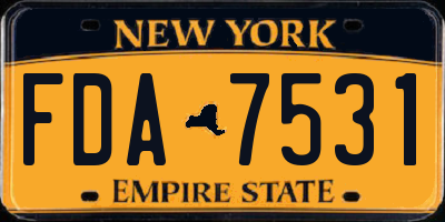 NY license plate FDA7531