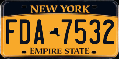 NY license plate FDA7532
