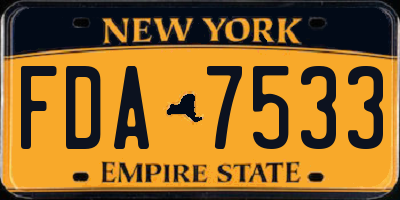 NY license plate FDA7533