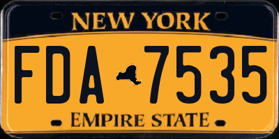 NY license plate FDA7535
