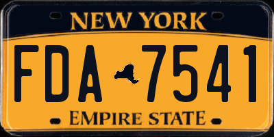 NY license plate FDA7541
