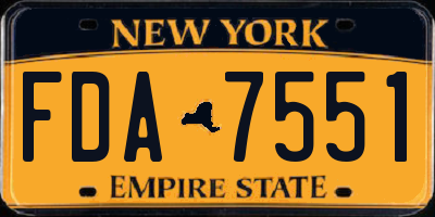 NY license plate FDA7551