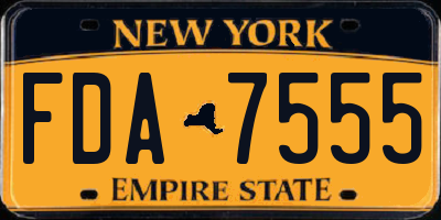 NY license plate FDA7555