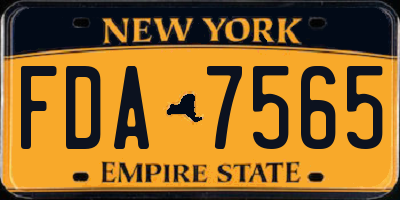 NY license plate FDA7565