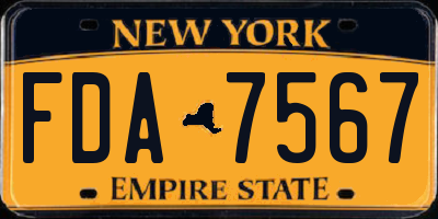 NY license plate FDA7567