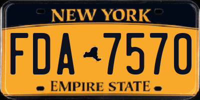 NY license plate FDA7570